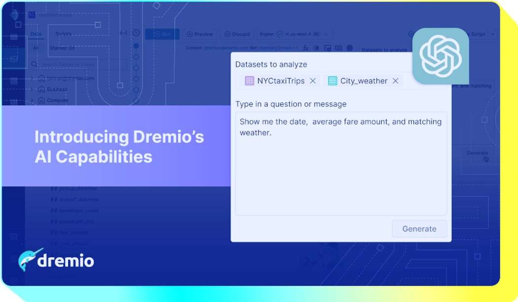 Dremio's new Generative AI for data analytics capabilities. Credit - Dremio.